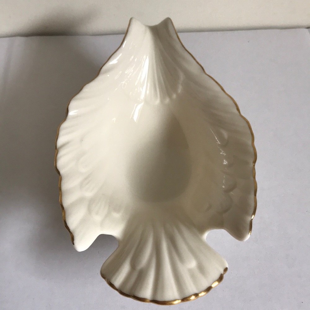 LENOX Dove Candy Dish  / Bowl Ivory 24k Gold Trim
